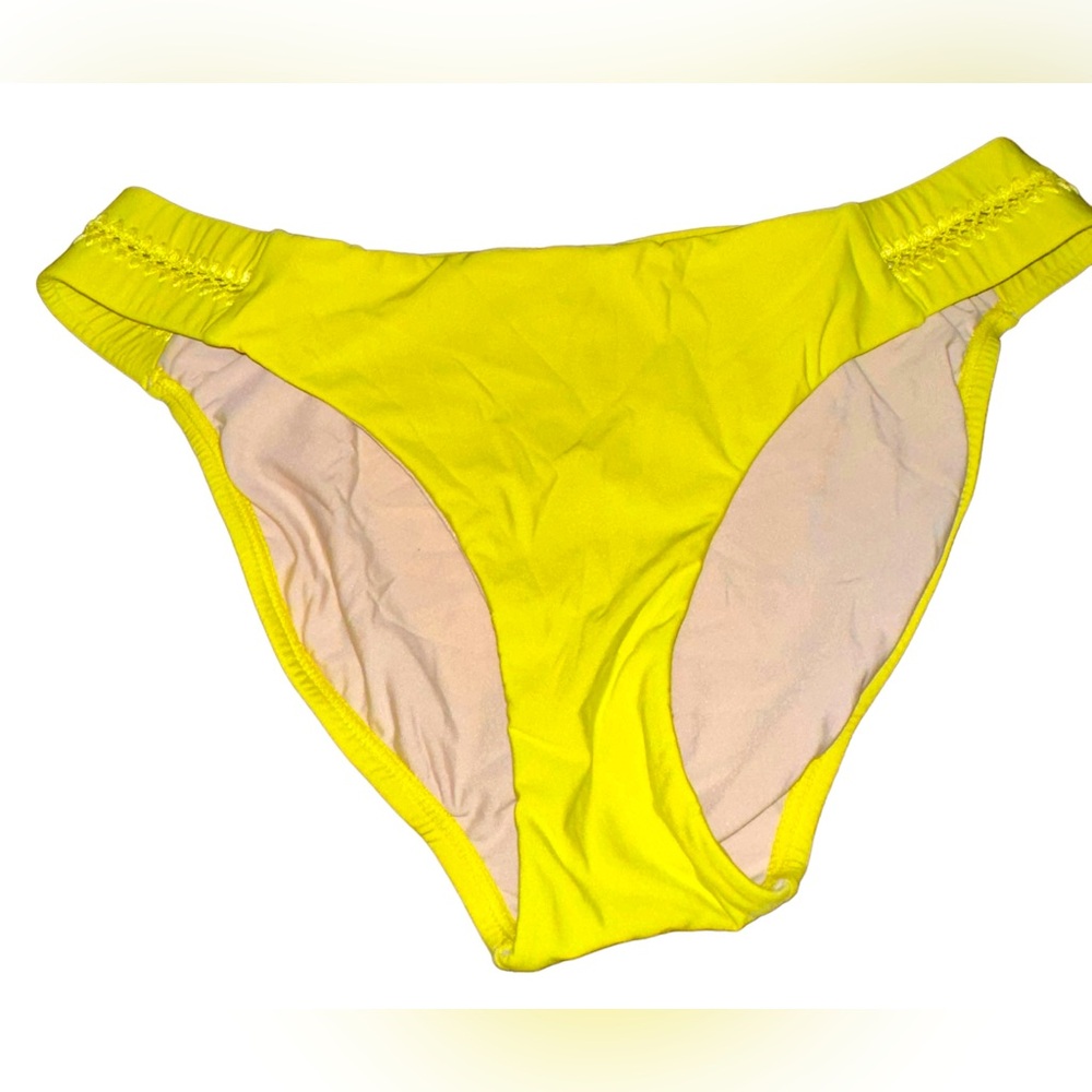 NWOT PilyQ neon green/ yellow bikini swimsuit bottom M